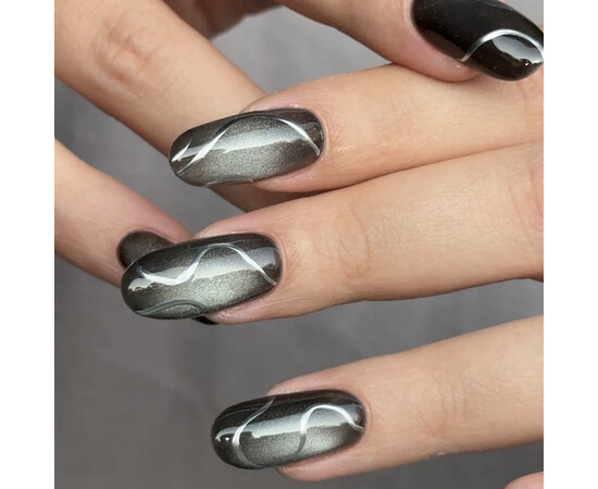 Зображення 3 Рідка металізована гель-фарба у флаконі з пензликом Adore Metallic Gel срібна, 8 мл