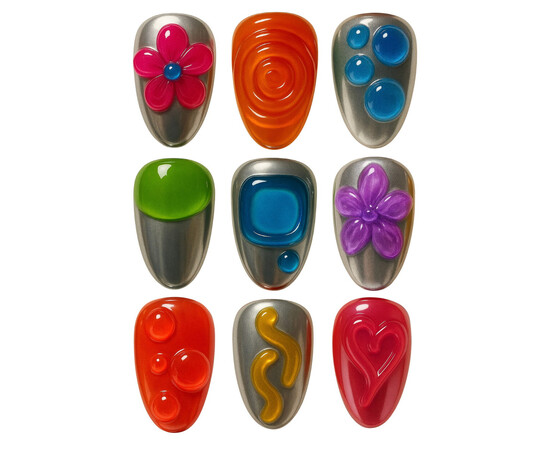 Зображення 4 Гель вітражний для об‘ємних дизайнів Adore 3D Funky Art Gel 11 coral кораловий, 15 мл, Об'єм (мл, г): 15, Колір: 11