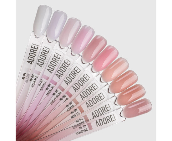 Изображение 4 Полупрозрачный гель в баночке с вакуумным насосом Adore Cover Gel 02 souffle молочно-розовый, 30 г, Объем (мл, г): 30, Цвет: 02