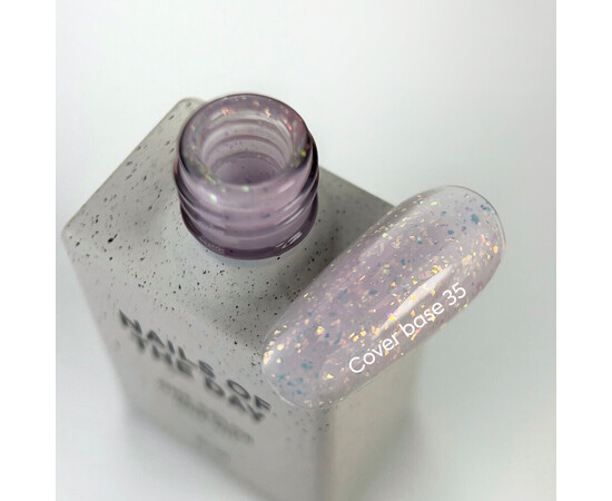 Зображення 2 Nails of the Day Cover basе 35 potal ніжно-рожеве з голографічною поталлю база для нігтів, 10 мл, Об'єм (мл, г): 10, Колір: 35