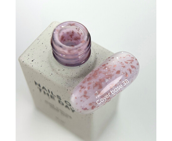Зображення 2 Nails of the Day Cover basе 38 potal рожево-молочне з рожевою та срібною поталлю база для нігтів, 10 мл, Об'єм (мл, г): 10, Колір: 38