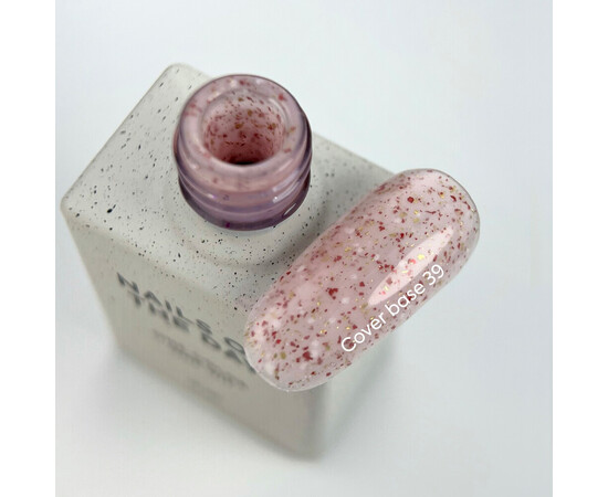 Зображення 2 Nails of the Day Cover basе 39 potal рожеве з рожевою, золотою та білою поталлю база для нігтів, 10 мл, Об'єм (мл, г): 10, Колір: 39