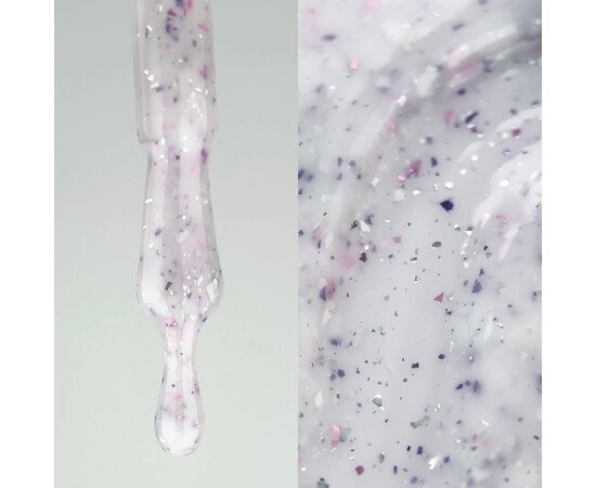 Зображення 4 Nails of the Day Cover basе 37 potal молочне з фіолетовою та срібною поталлю база для нігтів, 10 мл, Об'єм (мл, г): 10, Колір: 37