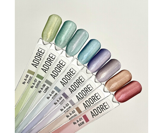 Зображення 6 Гель-лак скляне "котяче око"-хамелеон Adore Gel Polish Cat’s Eye A-01 вишневий, 8 мл, Об'єм (мл, г): 8, Колір: A-01