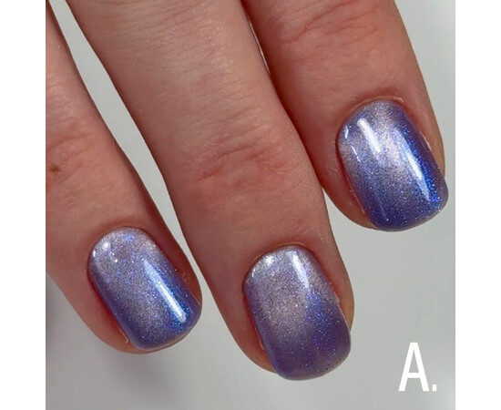 Изображение 5 Гель-лак стеклянный "кошачий глаз"-хамелеон Adore Gel Polish Cat's Eye A-04 ультрамарин, 8 мл, Объем (мл, г): 8, Цвет: A-04