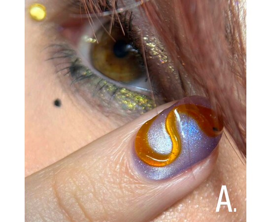Изображение 3 Гель-лак стеклянный "кошачий глаз"-хамелеон Adore Gel Polish Cat's Eye A-04 ультрамарин, 8 мл, Объем (мл, г): 8, Цвет: A-04