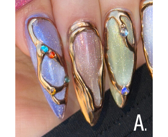 Зображення 3 Гель-лак скляне "котяче око"-хамелеон Adore Gel Polish Cat’s Eye A-02 теплий коричневий, 8 мл, Об'єм (мл, г): 8, Колір: A-02