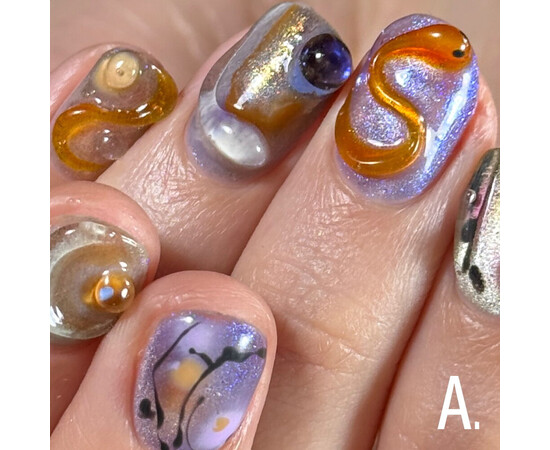 Зображення 3 Гель-лак скляне "котяче око"-хамелеон Adore Gel Polish Cat’s Eye A-05 бірюзовий, 8 мл, Об'єм (мл, г): 8, Колір: A-05