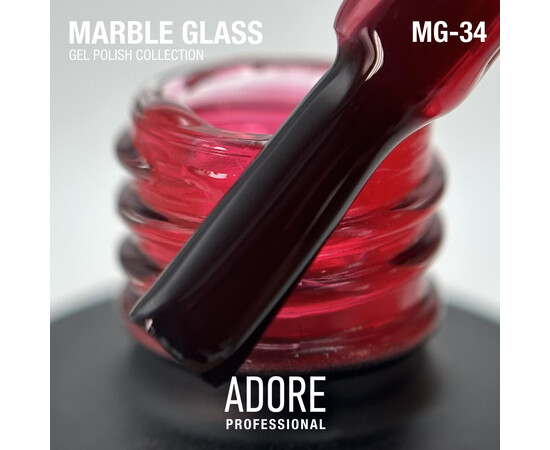 Изображение 2 Витражный гель-лак Adore Professional MG-34 cuprite красный, 8 мл, Объем (мл, г): 8, Цвет: 34