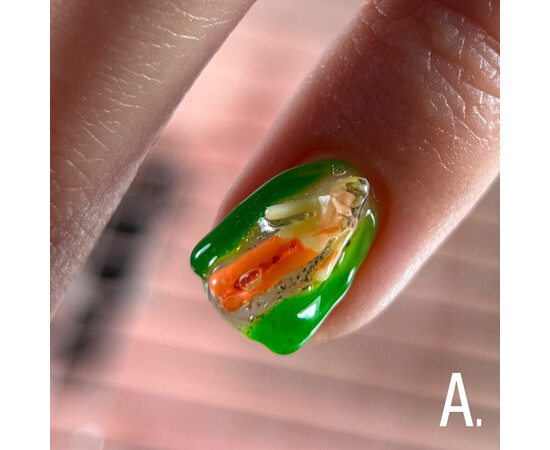 Изображение 3 Гель витражный для объемных дизайнов Adore 3D Funky Art Gel 15 lime лаймовый, 15 мл, Объем (мл, г): 15, Цвет: 15