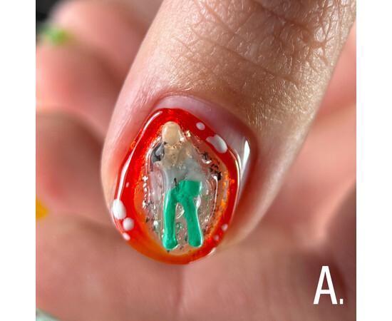 Зображення 3 Гель вітражний для об‘ємних дизайнів Adore 3D Funky Art Gel 10 red червоний, 15 мл, Об'єм (мл, г): 15, Колір: 10