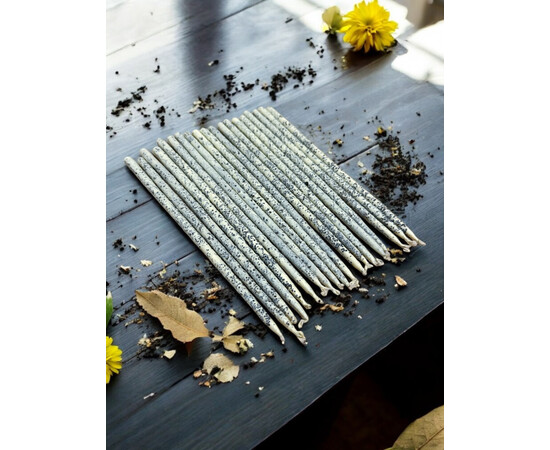 Зображення 4 Воскова свічка з четверговою сіллю біла, 25 см