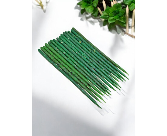 Зображення 3 Воскова свічка "Різнотрав'я" зелена, 25 см