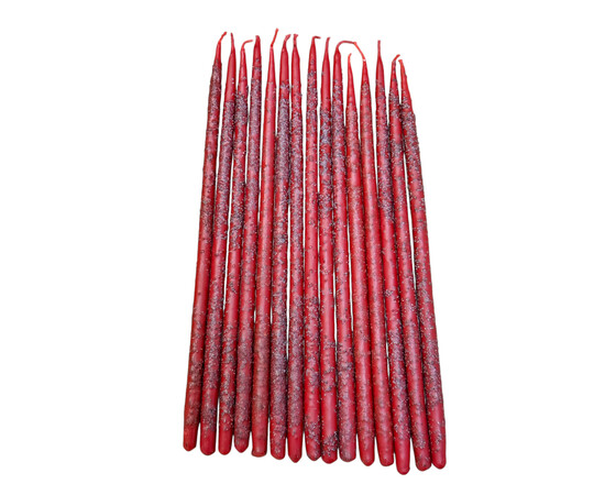 Зображення 2 Воскова свічка з маком червона, 25 см