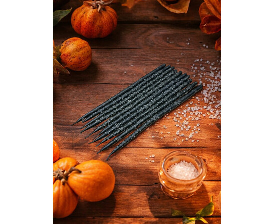 Зображення 3 Воскова свічка з перцем та сіллю чорна, 25 см