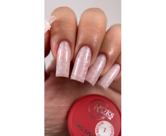Зображення 3 ROKS Builder Gel Glowshell 15ml №1, Об'єм (мл, г): 15, Колір: 01