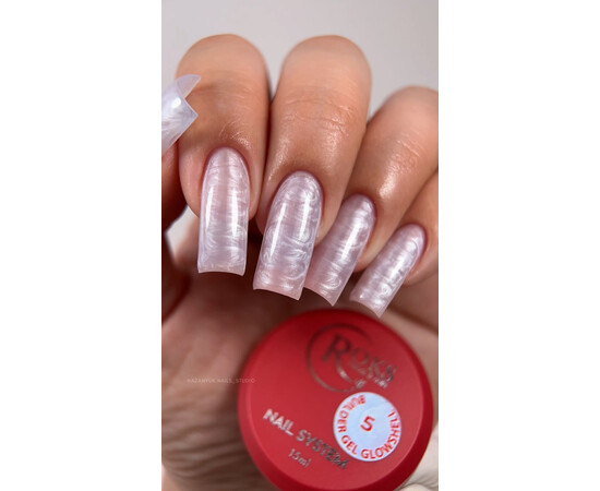 Изображение 3 Моделирующий гель для ногтей перламутровый Roks Builder Gel Glowshell №5, 30 мл, Объем (мл, г): 30, Цвет: 05
