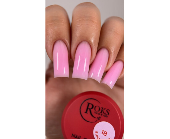 Изображение 2 Моделирующий гель для ногтей Roks Builder Gel №18, 30 мл, Объем (мл, г): 30, Цвет: 018