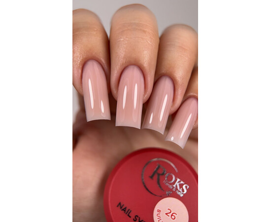 Изображение 2 Моделирующий гель для ногтей Roks Builder Gel №26, 15 мл, Объем (мл, г): 15, Цвет: 026