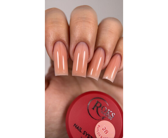 Изображение 2 Моделирующий гель для ногтей Roks Builder Gel №28, 30 мл, Объем (мл, г): 30, Цвет: 028