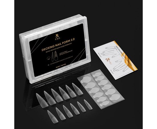 Зображення 4 Верхні форми для моделювання F.O.X Decking Nail form 2.0 Подовжений Мигдаль, 120 шт