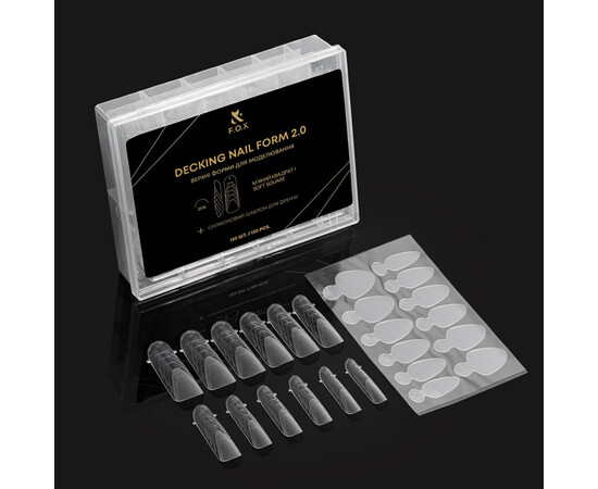 Зображення 2 Верхні форми для моделювання F.O.X Decking Nail form 2.0 М'який квадрат, 120 шт