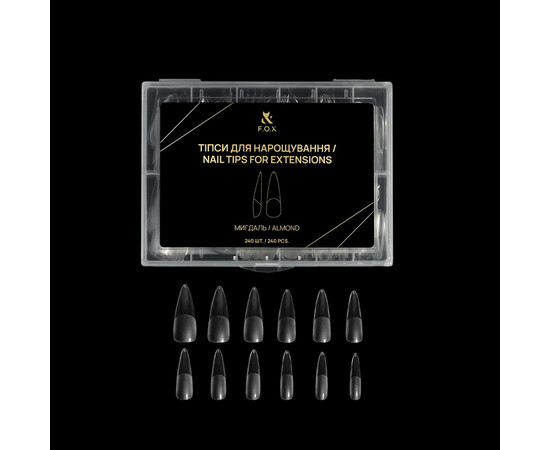 Изображение 2 Типсы для наращивания FOX Nail Tips for extensions Миндаль, 240 шт