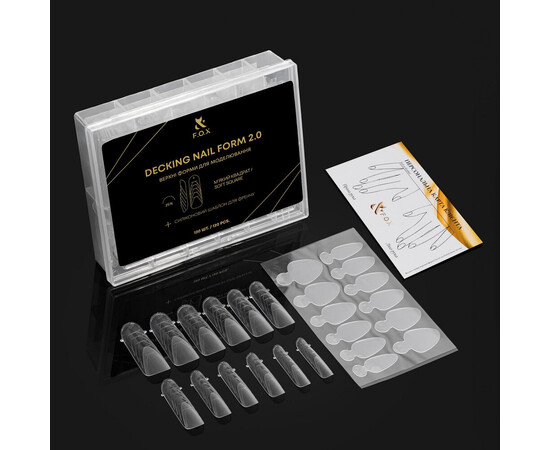 Зображення 4 Верхні форми для моделювання F.O.X Decking Nail form 2.0 М'який квадрат, 120 шт