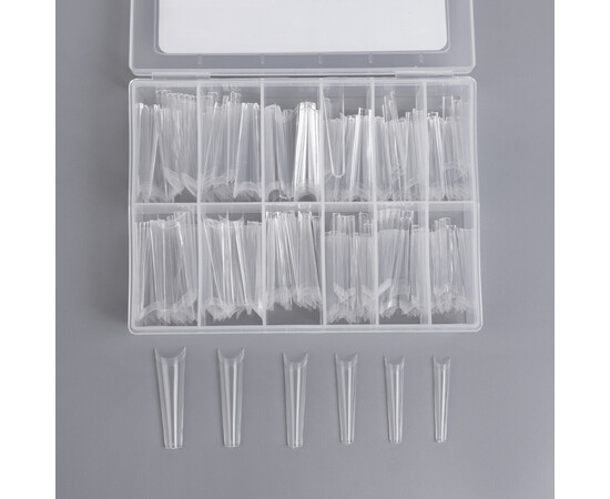 Зображення 3 Тіпси для нарощування гелеві довгі Touch Extra Long Almond Мигдаль, 240 шт