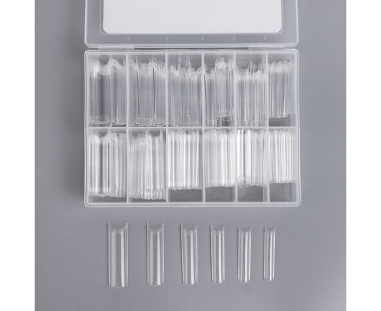 Изображение 2 Типсы для наращивания гелевые длинные Touch Extra Long Square Квадрат, 240 шт