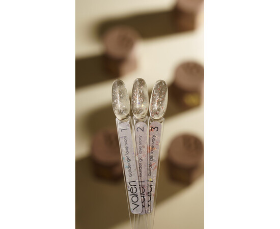 Зображення 2 Гель для нігтів з блискітками Valeri Builder Gel Love Story №03, 15 мл, Об'єм (мл, г): 15, Колір: 03