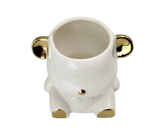 Зображення 2 Підставка-стакан керамічний "Ведмедик" біло-золотий