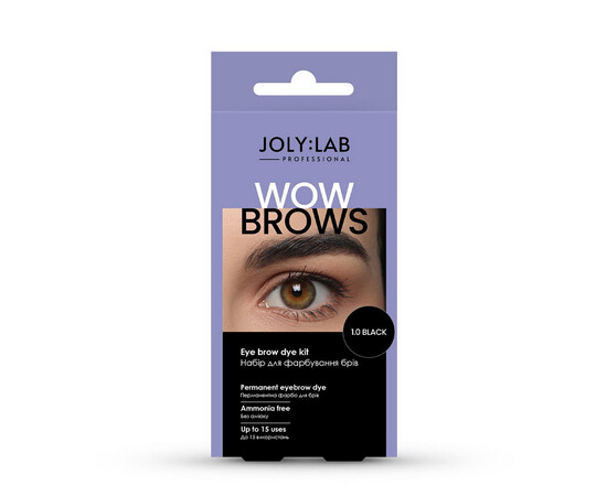 Зображення 2 Набір для фарбування брів Joly:Lab Wow Brows 1.0 Black, 15 мл + 15 мл