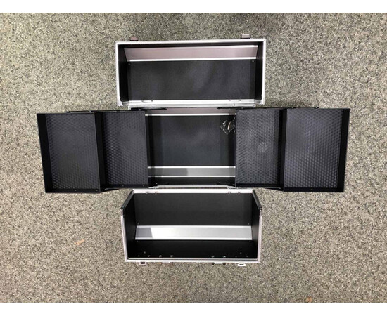 Зображення 4 Кейс-валіза для мастера маникюра, визажиста металевий корпус в лінію, чорний