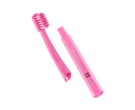 Зображення 5 Набір дорожній дитячий для зубів Curaprox Travel Set Kids, рожевий, Колір: Pink