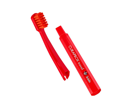 Зображення 5 Набір дорожній дитячий для зубів Curaprox Travel Set Kids, червоний, Колір: Red