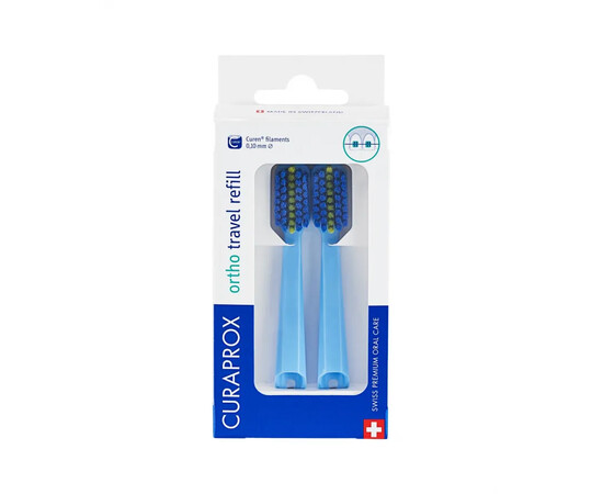 Изображение 2 Дорожный набор запасных щеток для брекетов Curaprox Travel Refill CS 5460 Ortho, Blue 2 шт
