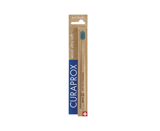 Изображение 5 Зубная щетка мягкая, деревянная ручка Curaprox Wood Ultrasoft, голубой, Цвет: 02