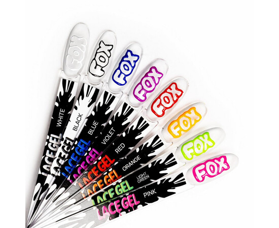 Зображення 2 Гель-фарба без липкого шару F.O.X Lace Gel Light Green, 5 мл, Об'єм (мл, г): 5, Колір: Light Green