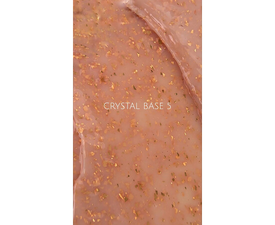 Зображення 2 Камуфлююча база V.Avdeeva Crystal Base 05 молочно-персикова з золотою поталлю, 20 мл, Об'єм (мл, г): 20, Колір: 05