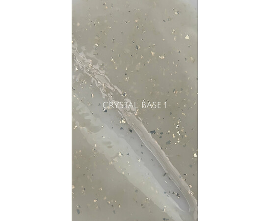 Зображення 2 Камуфлююча база V.Avdeeva Crystal Base 01 молочна зі срібною поталлю, 20 мл, Об'єм (мл, г): 20, Колір: 01