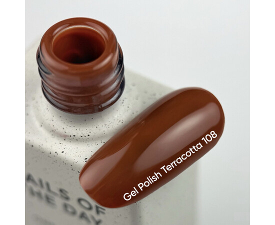 Изображение 2 Nails of the Day Gel polish Terracotta – терракотовый (кирпичный) гель-лак, перекрывающийся в один слой, 10 мл, Объем (мл, г): 10, Цвет: 108 Terracotta