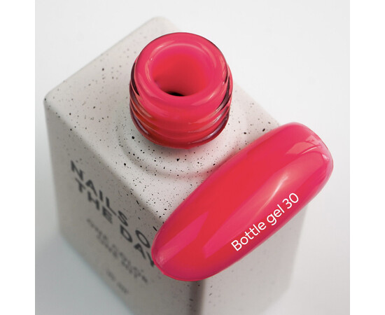 Изображение 2 Nails of the Day Bottle gel 30 – неоновый малиновый сверхпрочный гель для укрепления ногтей, 10 мл., Объем (мл, г): 10, Цвет: 30