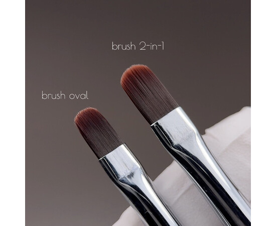 Изображение 8 Кисточка для выкладки геля плоский овал 9 мм.