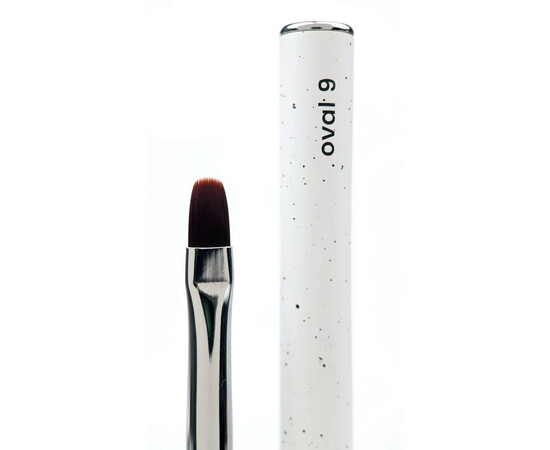 Изображение 4 Кисточка для выкладки геля плоский овал 9 мм.