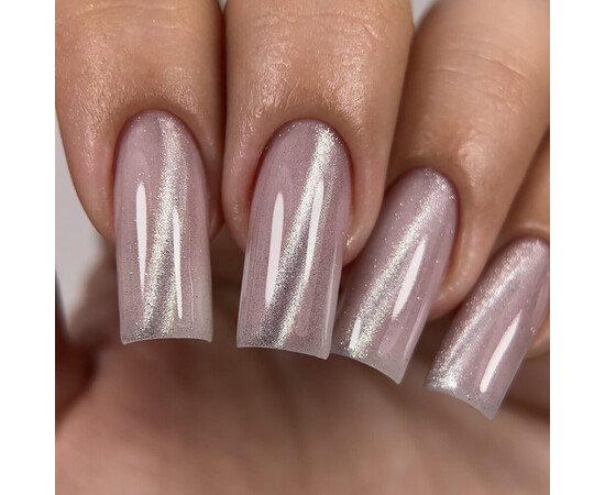 Зображення 4 Гель-лак JOIA vegan Cat Eye 01C Moonstone Veil світлий кремовий з золотавим сяйвом, 6 мл, Об'єм (мл, г): 6, Колір: 01