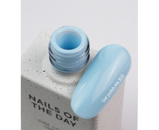 Изображение 2 Nails of the Day Gel polish Iris – небесно-голубой гель-лак для ногтей, перекрывающий в один слой, 10 мл, Объем (мл, г): 10, Цвет: 303 Iris