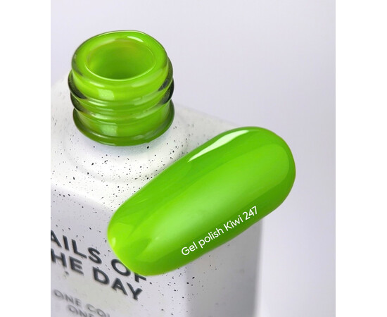 Изображение 2 Nails of the Day Gel polish Kiwi – неоново-зеленый гель-лак, перекрывающийся в один слой, 10 мл, Объем (мл, г): 10, Цвет: 247 Kiwi