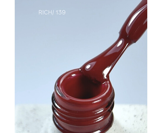 Зображення 6 Nails of the Day Gel polish Rich – червоний гель-лак, що перекривається в один шар, 10 мл, Об'єм (мл, г): 10, Колір: 139 Rich