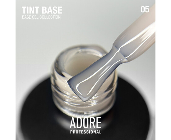 Зображення 6 Напівпрозора кольорова база Adore Tint Base 05 cвітло-сірий бежевий, 15 мл, Об'єм (мл, г): 15, Колір: 05